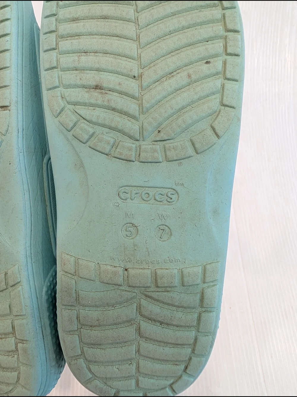 CROCS Light Blue Slide Sandals with Charms Size 7 Women's